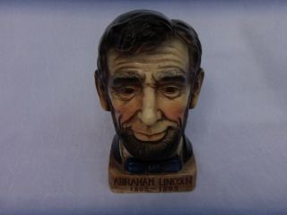 Rare & Vintage Abrahm Lincoln Ceramic Head Bust From The Lincoln Wax Museum