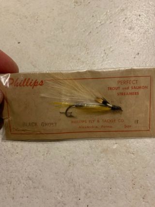 Phillips Fly & Tackle " Black Ghost” Vintage Flyrod Lure Size 6 Alexandria,  Pa