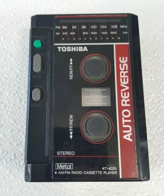 Toshiba Kt - 4025 Personal Cassette Player Am/fm Radio Rare