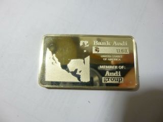 Vintage And Rare Bank Audi Silver 1.  38 Oz Bar