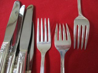 (12) Pc Rogers Is Silverplate Flatware,  Grill Knives & Forks,  1953 Jubilee L