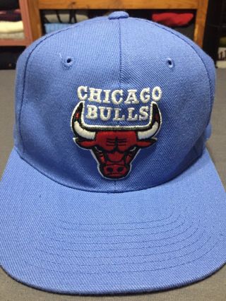 Vtg 90s Nba Chicago Bulls Snapback Hat The G Cap Vintage Blue Rare Deadstock Euc