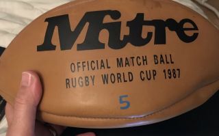 Rugby World Cup 1987 Mitre Match Ball Rare Brown