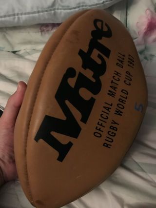 Rugby world Cup 1987 Mitre Match Ball Rare Brown 3