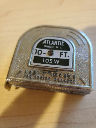 Vintage Atlantic Tape Measure,  10 Ft.  Foot,  Rare And