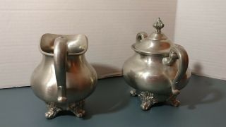 Reed & Barton P5600 Regent silver plate sugar and creamer Bowl w/ lid 3