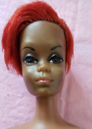 Vintage 1966 Julia Barbie Doll,  Mattel,  African American Doll Red Hair,  Japan