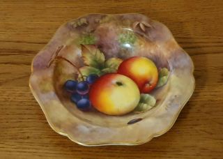 Rare Royal Worcester Artist Fruit Study Dish - Signed Richard Budd -
