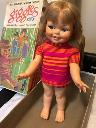 Vintage Ideal Giggles Doll With Outfit And Box 1967 Just Adorable
