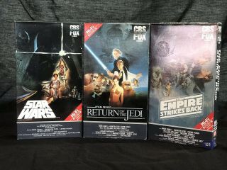 1984 Star Wars Vhs Red Lable Cbs Fox Rare Trilogy