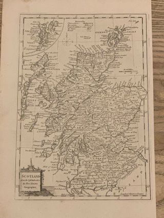 1773 Scotland Antique Map By Thomas Kitchin 246 Years Old