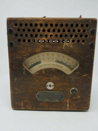 Antique - Vintage Western Electrical Instrument Voltmeter Ac Model 155