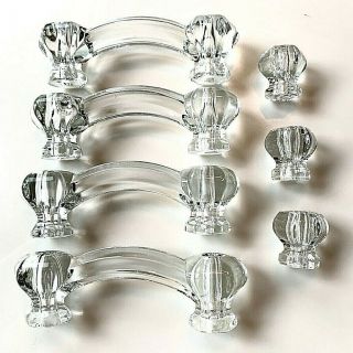 Antique Matching Set Crystal Glass Drawer Pulls Knobs