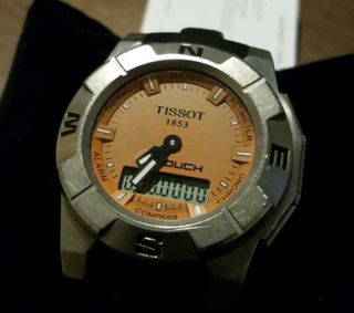 Tissot 1853 Titanium T - Touch Mens Watch - Rare Orange Dial.  43mn
