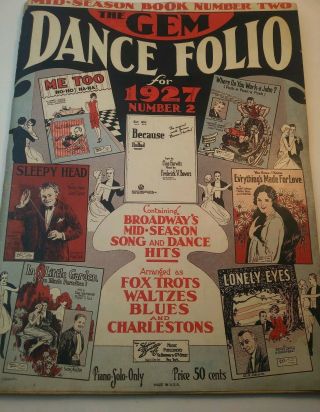Antique Sheet Music The Gem Dance Folio For 1927 2 Piano Solo Only 30 Songs