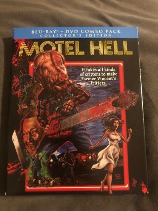 Motel Hell Blu - Ray/dvd Scream Factory Collectors Edition W/slipcover Rare Oop