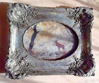 Shabby Chic Antique Style Silver Tone Picture Frame Standing Ex.  Cond