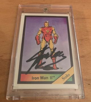 Signed Stan Lee Auto Marvel Comics 1987 Iron Man Avengers Card Very Rare