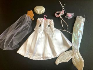 Tyco Ariel Little Mermaid Disney Doll Wedding Bride Outfit Dress Finstop Vintage