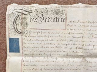 1776 Lanchester County Durham 2 Page Georgian Vellum Deed Document Indenture