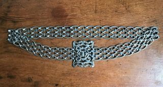 Antique Late Victorian / Edwardian Silver Plated Belt & Buckle - Circa 1900