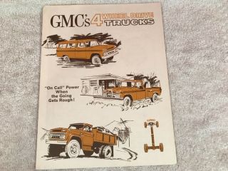 Rare 1965 Gmc 4 Wheel Drive Trucks Dealer Sales Brochure