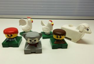 Vintage Lego Duplo Farm Animals Sheep Chicken Rooster,  Cat Kids Fast
