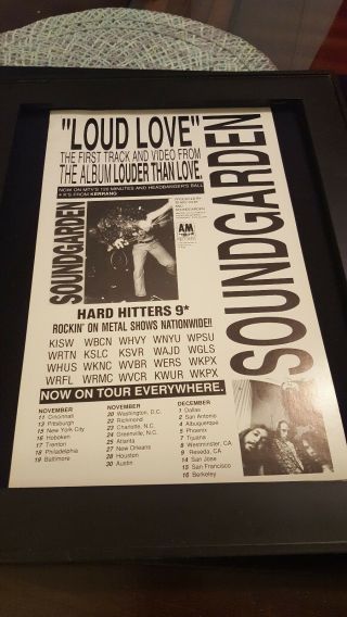 Soundgarden Loud Love Rare Radio Promo Poster Ad Framed