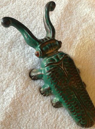 Antique Cast Iron Beetle Bug Boot Jack Shoe Horn Cowboy Western Boot Remover 2