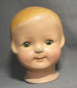 Vintage Ideal Buster Brown Doll - Head Only - Composition W/tin Eyes