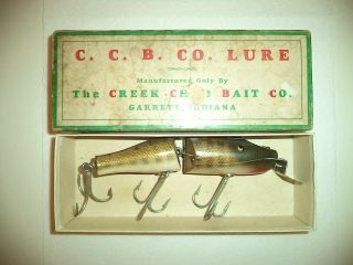 Vintage Ccb Co.  Wood Glass Eye Pikie Fishing Lure - Creek Chub
