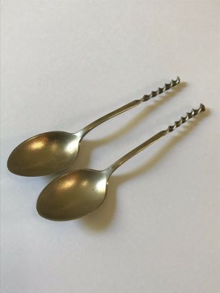 2 Gorham Antique American Sterling Silver 5 - C Demitasse Spoons