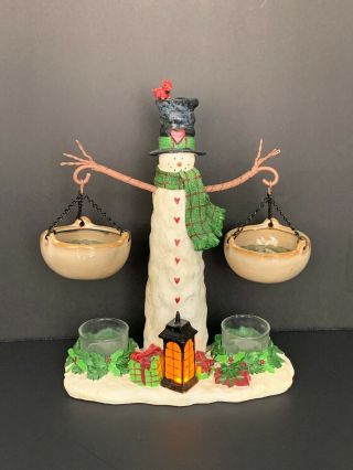 Yankee Candle Co Snowman Double Hanging Tart Warmer Very Rare 2012 Please Read