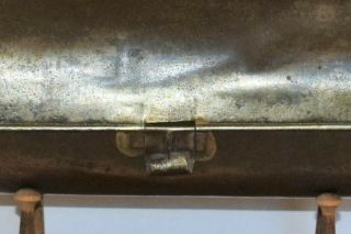 Antique Tin Wall Mount Candle Box Holder Tinderbox In Gun Metal Finish.