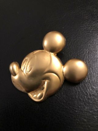 Vintage Disney Mickey Mouse Head Brass Pin Pinback Cool Rare