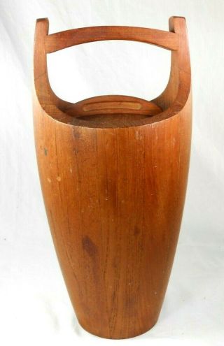 Vintage Dansk Designs Wooden Danish Staved Teak Ice Bucket Mid Century Modern