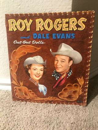 Roy Rogers And Dale Evans Cut Out Dolls Kit And Folder Western Vintage 1954