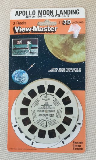 Vintage Tyco View Master Apollo Moon Landing,  3 Reels,  In Pack,  Rare
