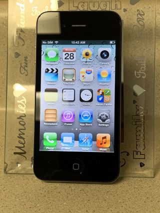 Apple Iphone 4 - 8gb - Black (at&t) A1332 (gsm) Rare Ios 5.  0