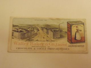Antique Walter Baker & Co Bakers Chocolate Cocoa Advertising Trade Card 1800s 4