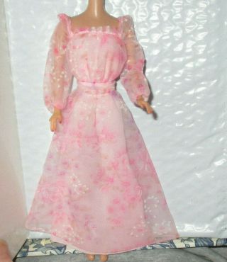 Vintage Barbie 1978 Kissing Barbie 2597 Sheer Pink Long Dress 2