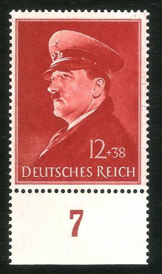 Dr Nazi 3d Reich Rare Ww2 Stamp Hitler Head Birthday Swastika Fuhrer Print Error