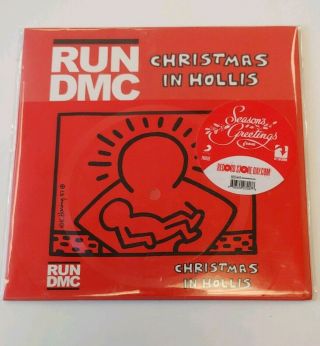 Run Dmc - Christmas In Hollis 7 " Vinyl Rsd With Postcard 2014 Rare Oop