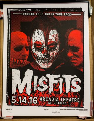 Rare The Misfits Concert Poster Danzig Reunion Limited Edition Jerry Only Show