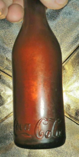 Rare Straight Side Coca Cola Amber Bottle " Louisville,  Ky.