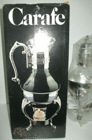 Leonard Silver Mfg - Silver - Plated 10 Cup Carafe With Candle Warmer - Nib
