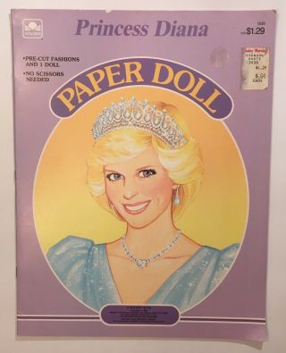 Vintage Princess Diana Paper Doll Book 1985 Uncut By Golden Books