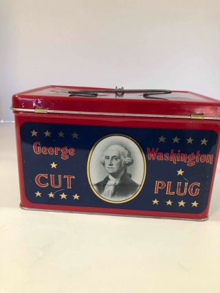 Antique R.  J.  Reynolds Tobacco Co.  George Washington Cut Plug Tin
