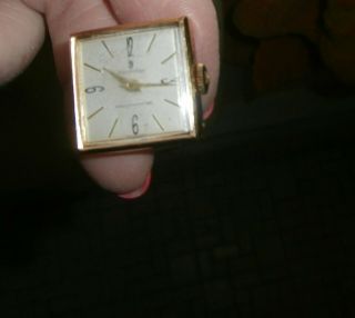 Vintage Sovereign Gold Tone Square (swiss Made) Clock Cuff Link,  Not 1