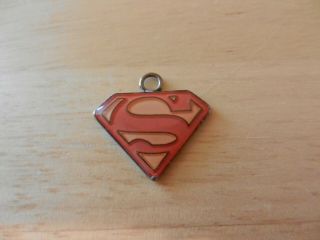 Vintage Superman Superhero Necklace Charm Pendent
